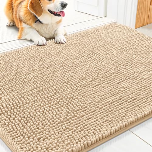 Dog Door Mat for Muddy Paws 30x17 (Beige / 30"X17")