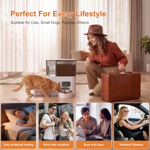 Automatic Cat Feeder and Water Dispenser (White-2)