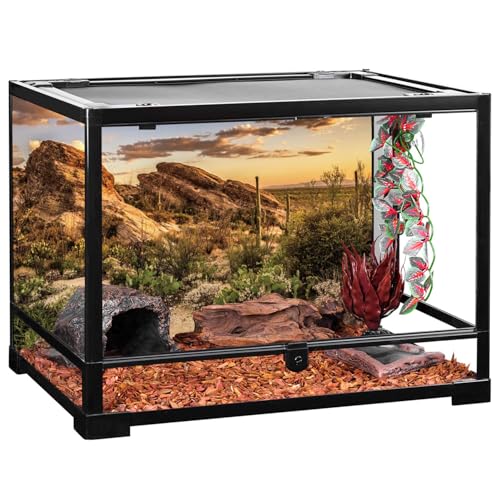 30x18 in Desert Reptile Habitat Backdrop Oasis Cactus Terrarium Background (30x18 inches)