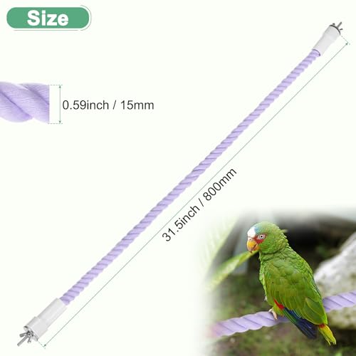 1 Pack Rope Perches for Bird Cages (Purple)
