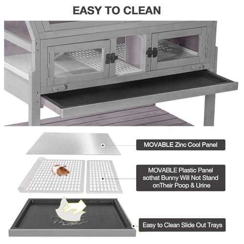 Guinea Pig Cages with Wheels (Light Grey)