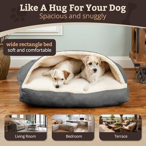 Rectangle Cozy Cave Dog Bed (Anthracite / Large)
