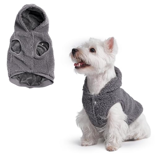 Sherpa Fleece Dog Jacket (Grey / Small)
