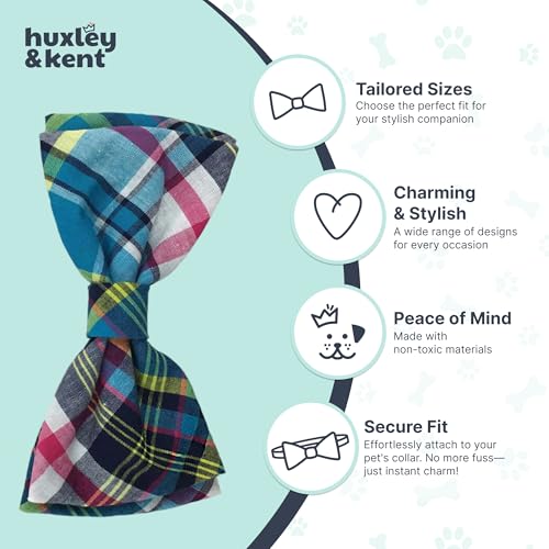 Blue Madras Bow Tie (Large)
