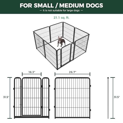 Homeplus Indoor Dog Playpen with Washable Pee Pad (Black / 32"H)