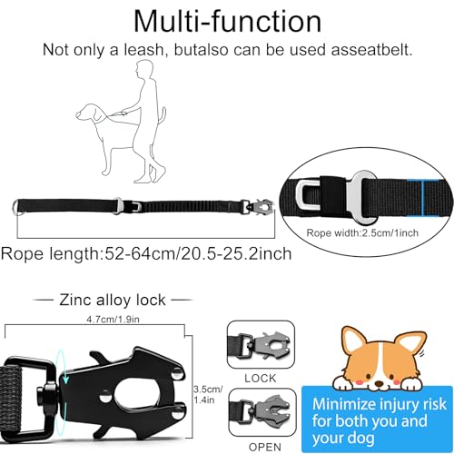 20” Strong Short Leash for Dog (Black)