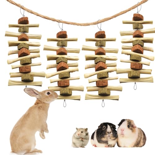 4 Pcs Bunny Chew Toys for Teeth (light brown)