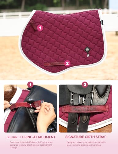 Close Contact Saddle Pad for Horses (Burgundy)