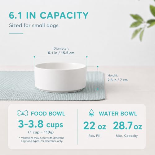 Ceramic Dog Bowls (Matte White)