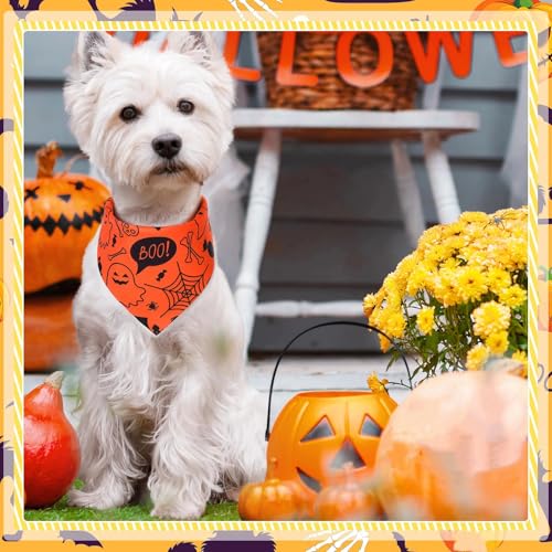 100 Pcs Halloween Dog Bandanas Bulk (Halloween / 25.6 x 17.7 x 17.7 Inch)
