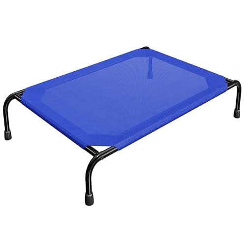 Raised Dog Bed for Large Dogs (47.75"L x 30.5"W x 8"Th / Blue)