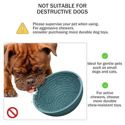 Slow Feeder Bowl & Lick Mat for Dogs (Light Blue / 6.3 inches)