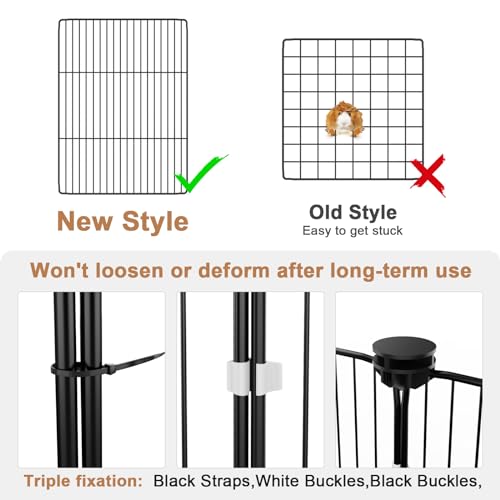 Guinea Pig Cage with Waterproof PVC Bottom Liner & One (12 Panels / Black)