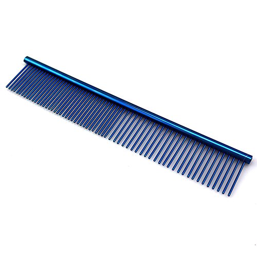 ZoCr Stainless Steel Pet Comb for Dogs Cats (Blue)