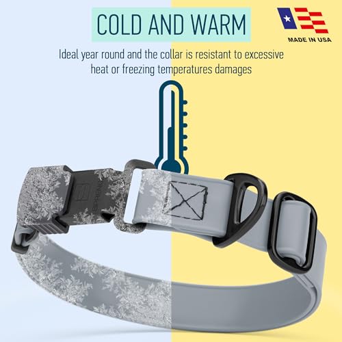 Biothane Waterproof Dog Collar with Herm Sprenger Black Stainless Steel Quick Release Buckle (W 3/4" x L 12"-19" / Battleship Gray)