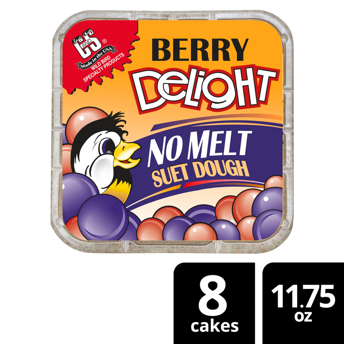 Berry Delight No Melt Suet Dough (1.47 Ounce (Pack of 8) / Berry, 8 Pack)