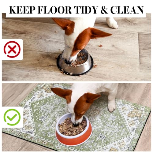 Dog Food Mats for Floors (Green / S(12"×20"))