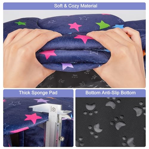Washable Guinea Pig Hideout Large Cozy Bed for Small Pets (Blue)