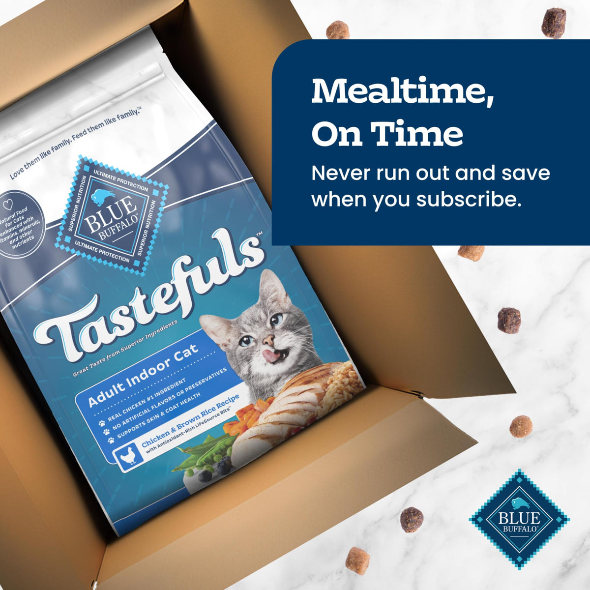 Tastefuls Chicken & Brown Rice Recipe Dry Indoor Cat Food for Adult Cats (22 Pound (Pack of 1))