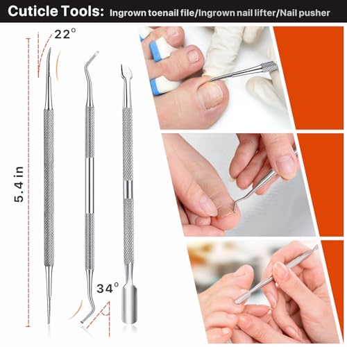 Toenail Clippers for Seniors Thick Toenails (Hermes Orange+Nail clippers with catcher)