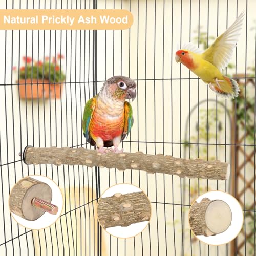Natural Prickly Ash Wood Perch Bird Paw Grinding Stand (11.79 inch)