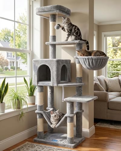Cat Tree Multi (Light Gray / 60.6 Inches)