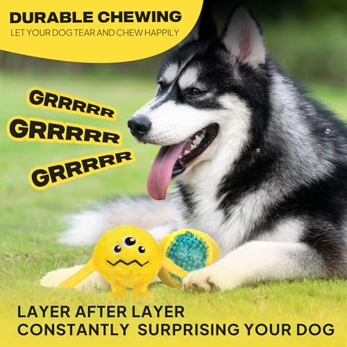 Dog Toys for Aggressive Chewers (M/L / Yellow)