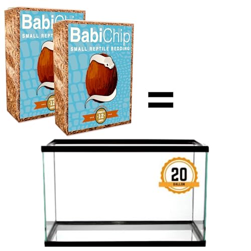 BabiChip Coconut Chip Substrate for Reptiles 2 Pack of 12 Quart Loose Small Sized Coco Husk Chip Bedding for Ball Pythons (12 Quart (2 pack))