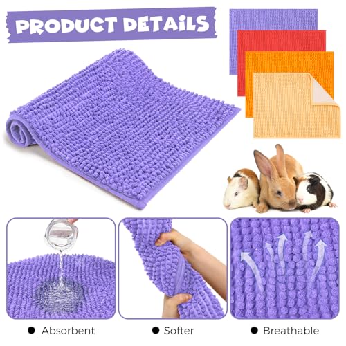 8 Pcs 16x12'' Guinea Pig Cage Liner (Purple, Red, Beige, Orange / 16x12'')