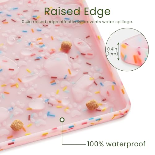 Dog Food Mat Anti (31.5"L x 23.6"W / Donut-Pink)