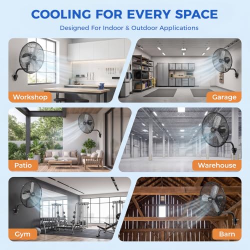 Outdoor Wall Mount Fan (20 Inch-Remote Control)