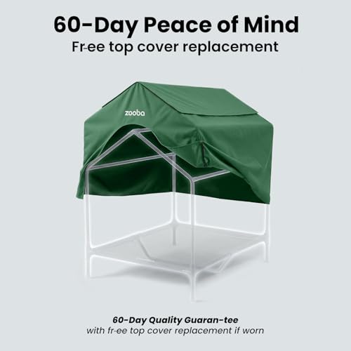 42" 2-in-1 Dog House for Medium Dogs, Elevted Dog House Outdoor/Indoor, Puppy Shelter Outside,Water Resistant 600D PVC and Durable 2x1 Textilene Raised Dog Bed(Green) (X-Large: 42inch)