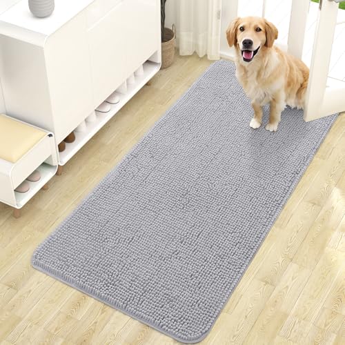 Dog Door Mat for Muddy Paws 47x24 (Light Grey / 47" X 24")