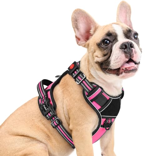 Dog Harness No Pull for Medium Dogs (Medium / Pink & Black)