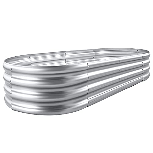 8×4×1 ft Galvanized Raised Garden Bed Kit (8×4×1ft(1pcs） / 1-silver)