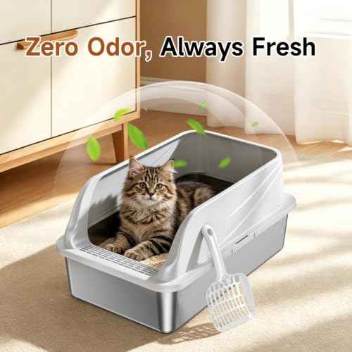 Stainless Steel XL Cat Litter Box (Grey XL)