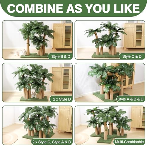 40'' Tall Cat Scratching Post Cat Tree (Style D)