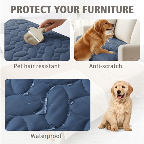 Pet Bed Cover Dog Bed Blanket for Sofa and Furniture Waterproof New Pattern Design (52x82 Inch (Pack of 1) / Navyblue)