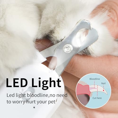 Cat Nail Clipper with LED Light (Suitable for Cats＆Dogs / Grey)