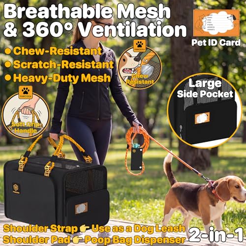 Expandable Large Pet Carrier (24.0"L x 16.0"W x 16.0"H / Black Warrior)