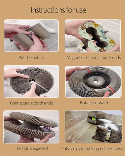 Kitty kurlz Magic Organ Cat Scratcher Board Cat Ball Adventure The Ultimate Interactive Mental Physical Exercise for Indoor Cats Toy