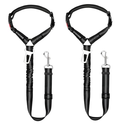 2 Pack Dog Seat Belt for Car (Black)