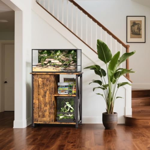 40 Gallon Reptile Tank Stand (24x18"-46-67 Gallon / Rustic Brown)