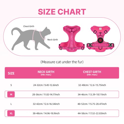 Cat Harness Leash Set with AirTag Holder (Pink for Airtag / S)