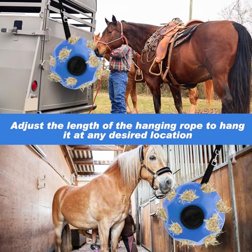 15.75" Extra Large Slow Feed Hay Ball for Horses (Blue)