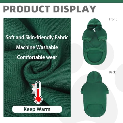 Dog Hoodie for Large Medium Small Dogs (Deep Green / X-Large)