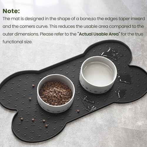 Dog Food Mat Anti (19.4" x 9.8" / Black)