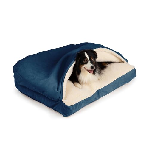 Rectangle Cozy Cave Dog Bed (Sapphire / Medium)