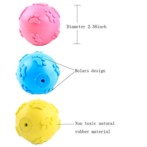 Dog Toys Dog Balls for Small Medium Large Dogs Squeaky Toy Balls 3 Pcs