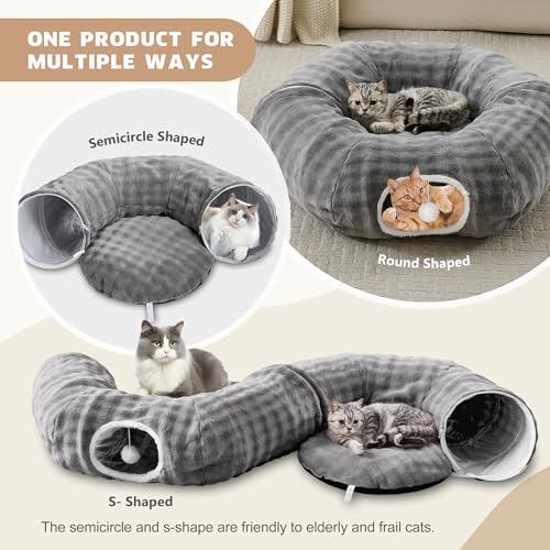 Bubble Round Cat Tunnel for Indoor Cats (Grey / Round)